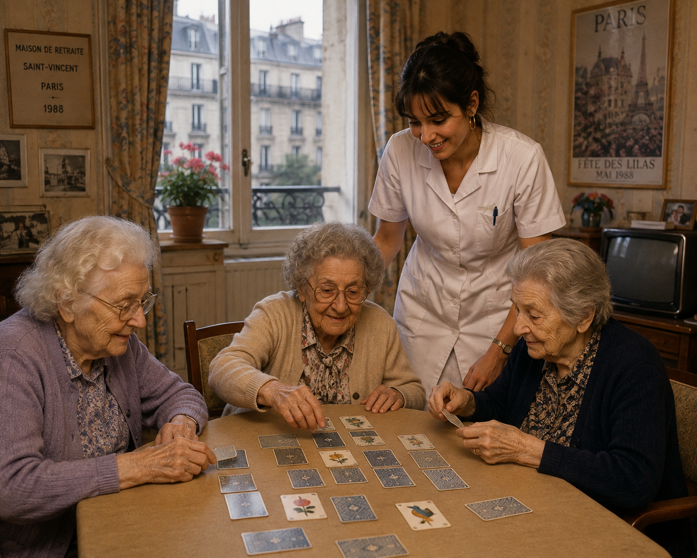 Old women playing Pairs
